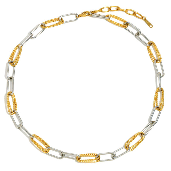 Simple Versatile Personality Women's Jewelry Stainless Steel Geometric Plated 18K Gold Electroplated Clip Twist Combination Chain