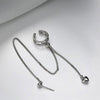 Simple Versatile S925 Sterling Silver Long Tassel Geometric Hollow Ear Clip For Women Electroplated