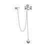 Simple Versatile S925 Sterling Silver Long Tassel Geometric Hollow Ear Clip For Women Electroplated