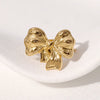 Simple Versatile Temperament Open Ring For Women Bow Tie Pattern Stainless Steel Ring With Electroplating Treatment