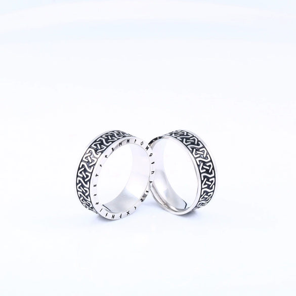Simple Viking Letters Stainless Steel Unisex Ring Hand Jewelry
