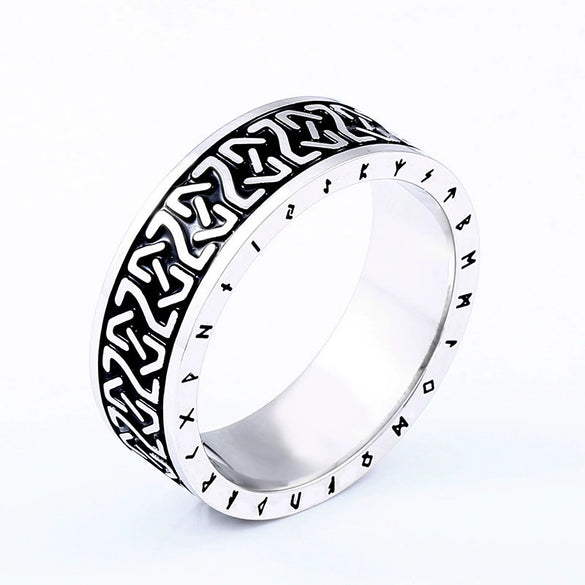 Simple Viking Letters Stainless Steel Unisex Ring Hand Jewelry