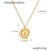 Simple Vortex Pendant Clavicle Necklace And Ring Jewelry Suit In Titanium Steel With Gold Plated Electroplating