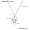 Simple Vortex Pendant Clavicle Necklace And Ring Jewelry Suit In Titanium Steel With Gold Plated Electroplating