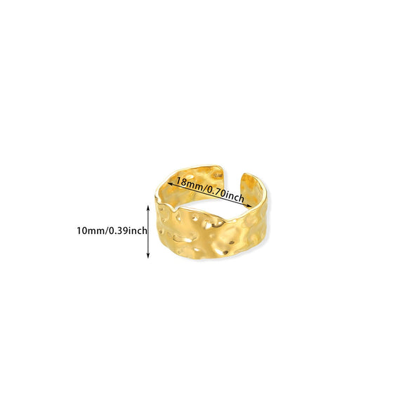 Simple Whale Hollow Flower Open Texture Starfish Ring Stainless Steel Gold Plated Electroplated For Women