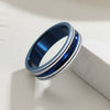 Simple Wide Groove Series Unisex Geometric Titanium Steel Ring With Electroplating And Sand Surface