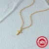 Simple Women's Clavicle Necklace In S925 Sterling Silver With Ins Landscape Classic Cross Design And Electroplating Process