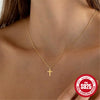Simple Women's Clavicle Necklace In S925 Sterling Silver With Ins Landscape Classic Cross Design And Electroplating Process