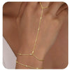 Simple Women's Copper Ring Bracelet With Gold Plated Electroplated Finish Fashion Finger Chain Jewelry