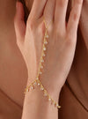Simple Women's Copper Ring Bracelet With Gold Plated Electroplated Finish Fashion Finger Chain Jewelry