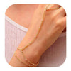 Simple Women's Copper Ring Bracelet With Gold Plated Electroplated Finish Fashion Finger Chain Jewelry