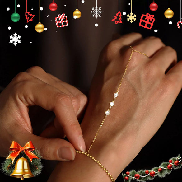 Simple Women's Copper Ring Bracelet With Gold Plated Electroplated Finish Fashion Finger Chain Jewelry