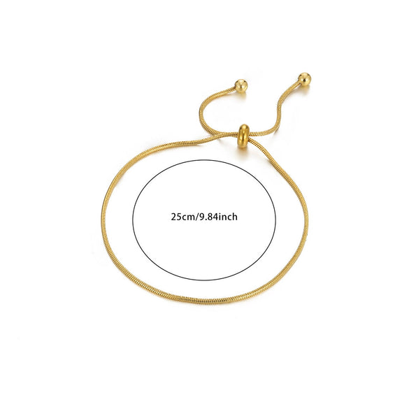 Simple Women's Heartshaped Stainless Steel 18K Gold Plated Bracelet With Personality Stitching Chain And Electroplating Design