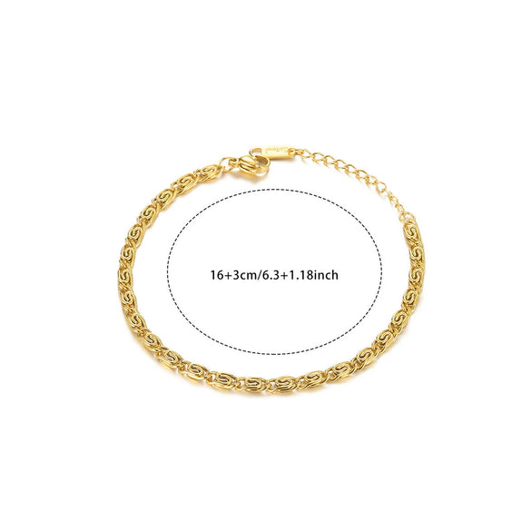 Simple Women's Heartshaped Stainless Steel 18K Gold Plated Bracelet With Personality Stitching Chain And Electroplating Design