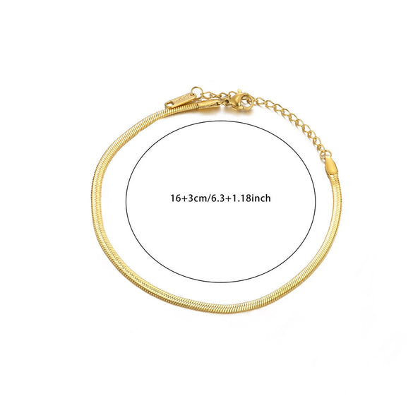 Simple Women's Heartshaped Stainless Steel 18K Gold Plated Bracelet With Personality Stitching Chain And Electroplating Design