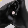 Simple Women's Round Natural Stone Drop Earrings With Marble Pattern And Electroplated Copper Accessories