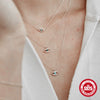 Simple Women's S925 Sterling Silver Necklace With Geometric Devil's Eye Pendant And O Chain Electroplated Design