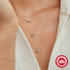 Simple Women's S925 Sterling Silver Necklace With Geometric Devil's Eye Pendant And O Chain Electroplated Design
