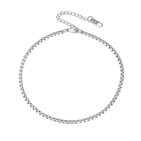 Simple Women's Stainless Steel Double Layer Chain Anklet With Heart Shaped Pendant Fashion Jewelry Accessory