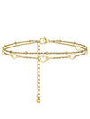 Simple Women's Stainless Steel Double Layer Chain Anklet With Heart Shaped Pendant Fashion Jewelry Accessory