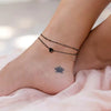 Simple Women's Stainless Steel Double Layer Chain Anklet With Heart Shaped Pendant Fashion Jewelry Accessory