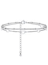 Simple Women's Stainless Steel Double Layer Chain Anklet With Heart Shaped Pendant Fashion Jewelry Accessory