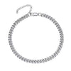 Simple Women's Stainless Steel Double Layer Chain Anklet With Heart Shaped Pendant Fashion Jewelry Accessory