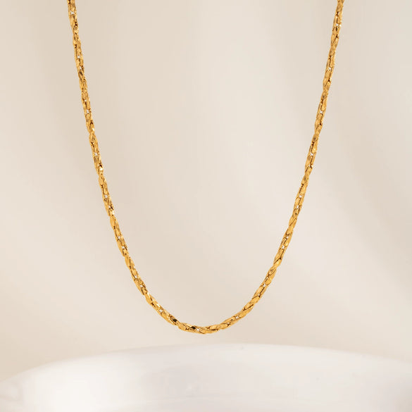 Simple Women's Stainless Steel Necklace Bracelet Suit With 18K Gold Plated Pvd Furnace Vacuum Real Gold Plating Chain Jewelry