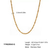 Simple Women's Stainless Steel Necklace Bracelet Suit With 18K Gold Plated Pvd Furnace Vacuum Real Gold Plating Chain Jewelry