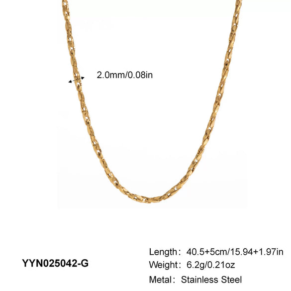 Simple Women's Stainless Steel Necklace Bracelet Suit With 18K Gold Plated Pvd Furnace Vacuum Real Gold Plating Chain Jewelry