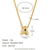 Simple Women's Stainless Steel Plated 18K Gold Letter Pendant Necklace With Electroplating