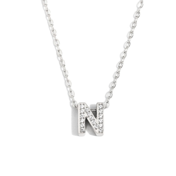 Simple Women's Stainless Steel Plated 18K Gold Letter Pendant Necklace With Electroplating