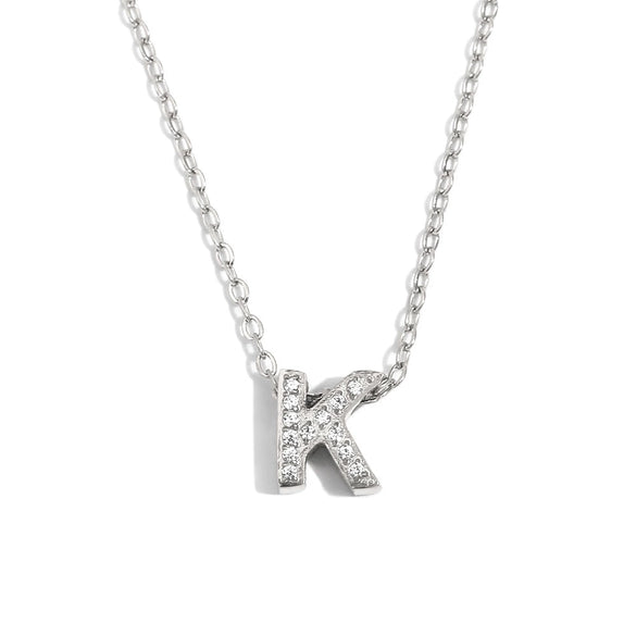 Simple Women's Stainless Steel Plated 18K Gold Letter Pendant Necklace With Electroplating