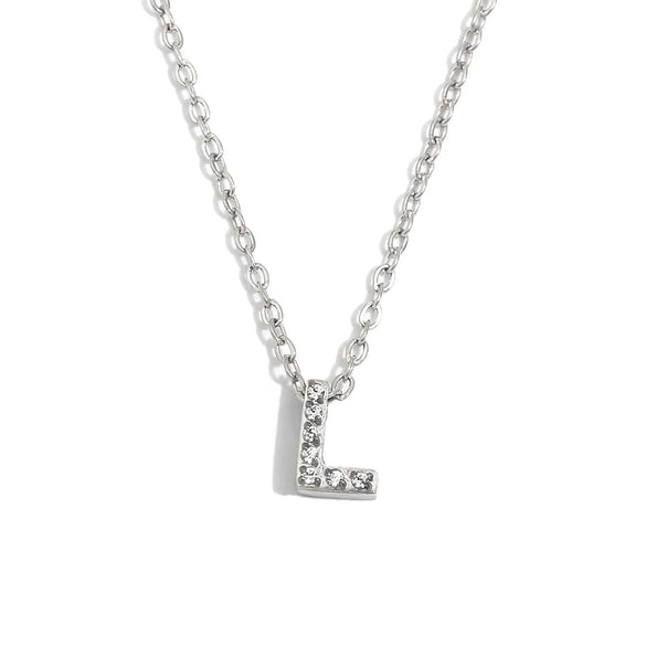 Simple Women's Stainless Steel Plated 18K Gold Letter Pendant Necklace With Electroplating