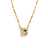 Simple Women's Stainless Steel Plated 18K Gold Letter Pendant Necklace With Electroplating