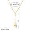 Simple Y Shaped Geometric Cross Diamond Necklace Copper Vacuum Electroplating 18K Gold For Women