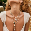 Simple Y Shaped Geometric Cross Diamond Necklace Copper Vacuum Electroplating 18K Gold For Women