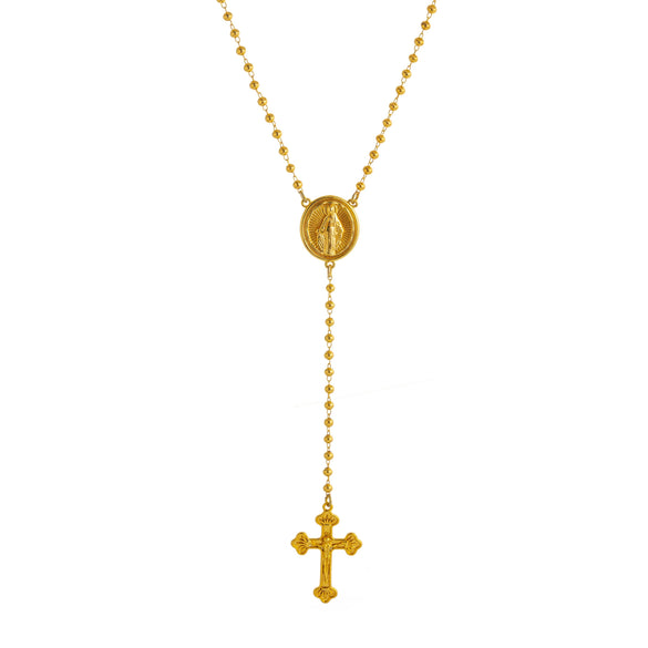 Simple Y Shaped Geometric Cross Diamond Necklace Copper Vacuum Electroplating 18K Gold For Women