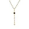 Simple Y Shaped Geometric Cross Diamond Necklace Copper Vacuum Electroplating 18K Gold For Women