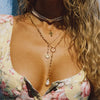 Simple Y Shaped Geometric Cross Diamond Necklace Copper Vacuum Electroplating 18K Gold For Women