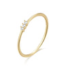 Simple Zircon Fine Ring For Women 925 Sterling Silver With Geometric Design And Electroplating