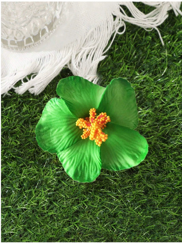 Simulated Hibiscus Flower Hairpins Duckbill Clip Purely Handmade Women's Accessories