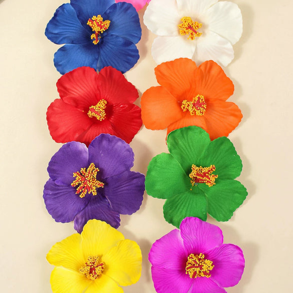 Simulated Hibiscus Flower Hairpins Duckbill Clip Purely Handmade Women's Accessories