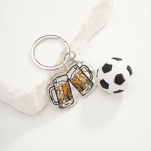 Simulation Three Dimensional Football Key Ring Pendant Fashion Printing Process