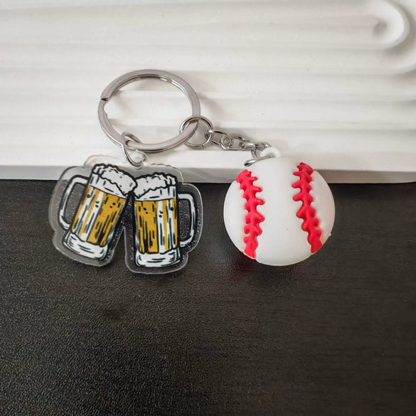 Simulation Three Dimensional Football Key Ring Pendant Fashion Printing Process