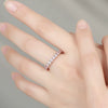 Single Row Diamond Finger Ring For Women Sterling Silver Geometric Simple Light Luxury Niche Design Full Diamond Ring