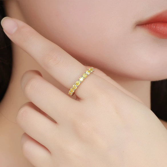 Single Row Diamond Finger Ring For Women Sterling Silver Geometric Simple Light Luxury Niche Design Full Diamond Ring