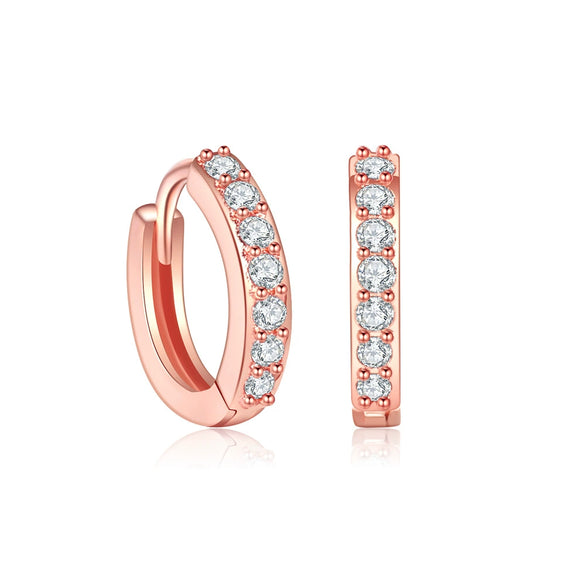 Single Row Sparkling Kstyle Earrings Copper Jewelry With Geometric Design Electroplated