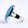 Single Semiprecious Stone Ring Copper Ring Adjustable Female Ring Multicolor Mixed Batch Oval Convex Natural Stone Creative Gift