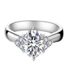 Six Claw Starlight Moissanite Proposal Ring Silver Electroplating Geometric Style For Women